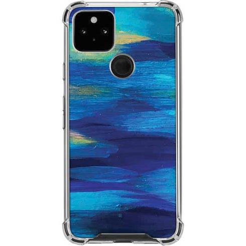Ocean Blue Brush Stroke by Etta Vee Pixel Cases